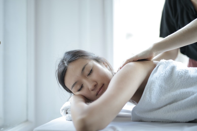 person relaxing at the spa