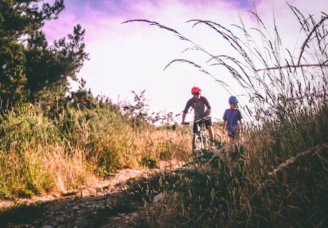 Two people biking in Sedona